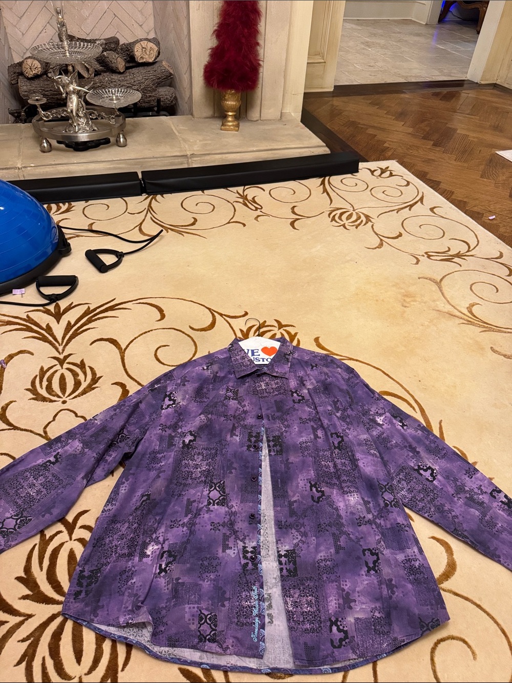 Robert Graham Purple Patterned Dress Shirt